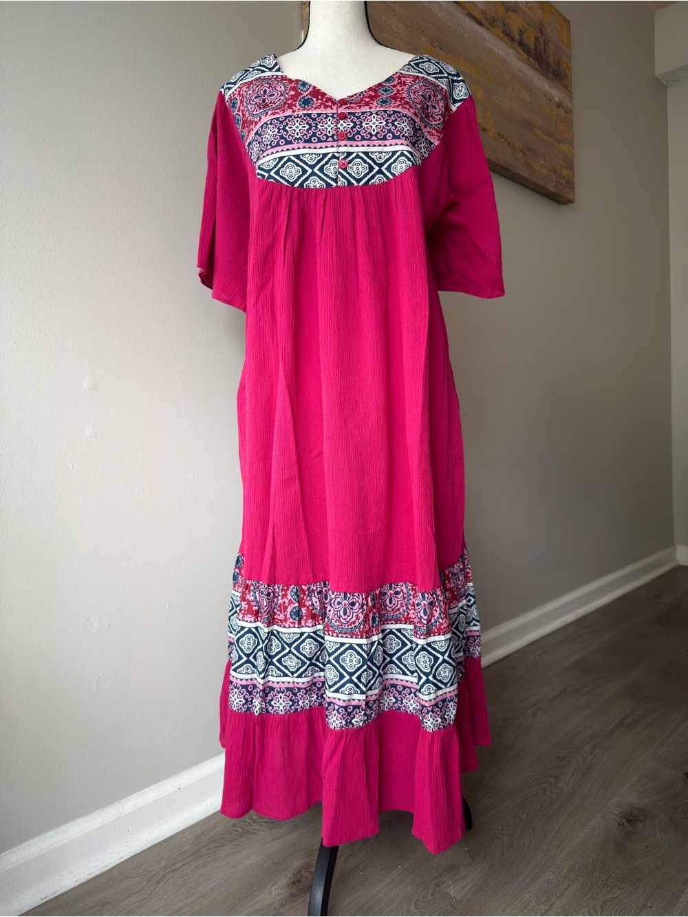 National Santa Fe Border Print 2X NWT Cotton Boho Dress
